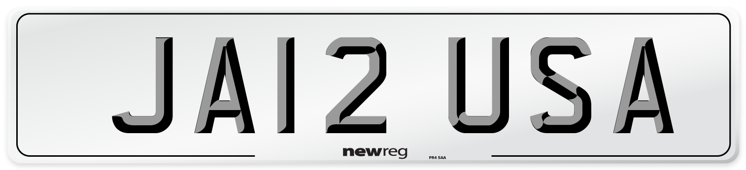 JA12 USA Number Plate from New Reg